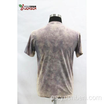 Jersey de cuello redondo con lavado sucio y camisa estampada